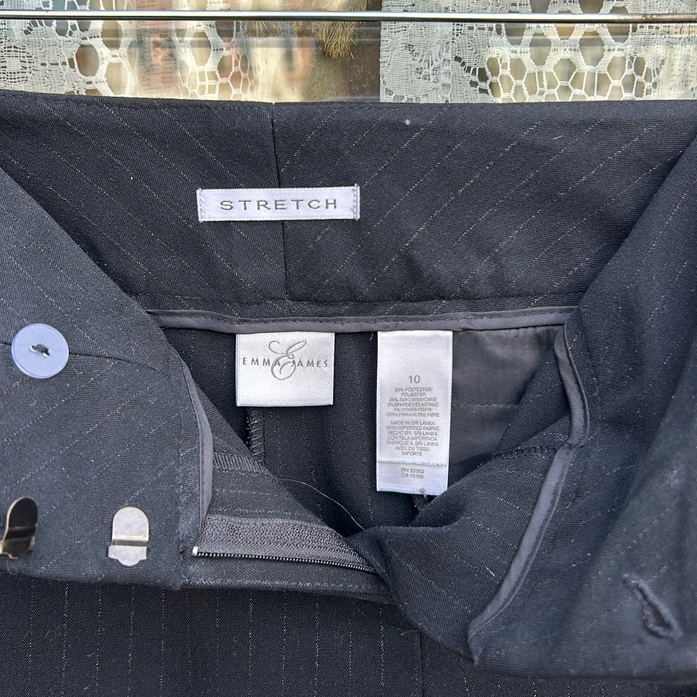 Emma James size 10 black with silver threads women’s dress pants
